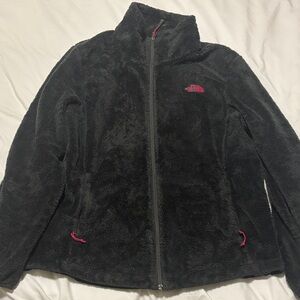 The North Face Women's Black Teddy Jacket with Pink Accents